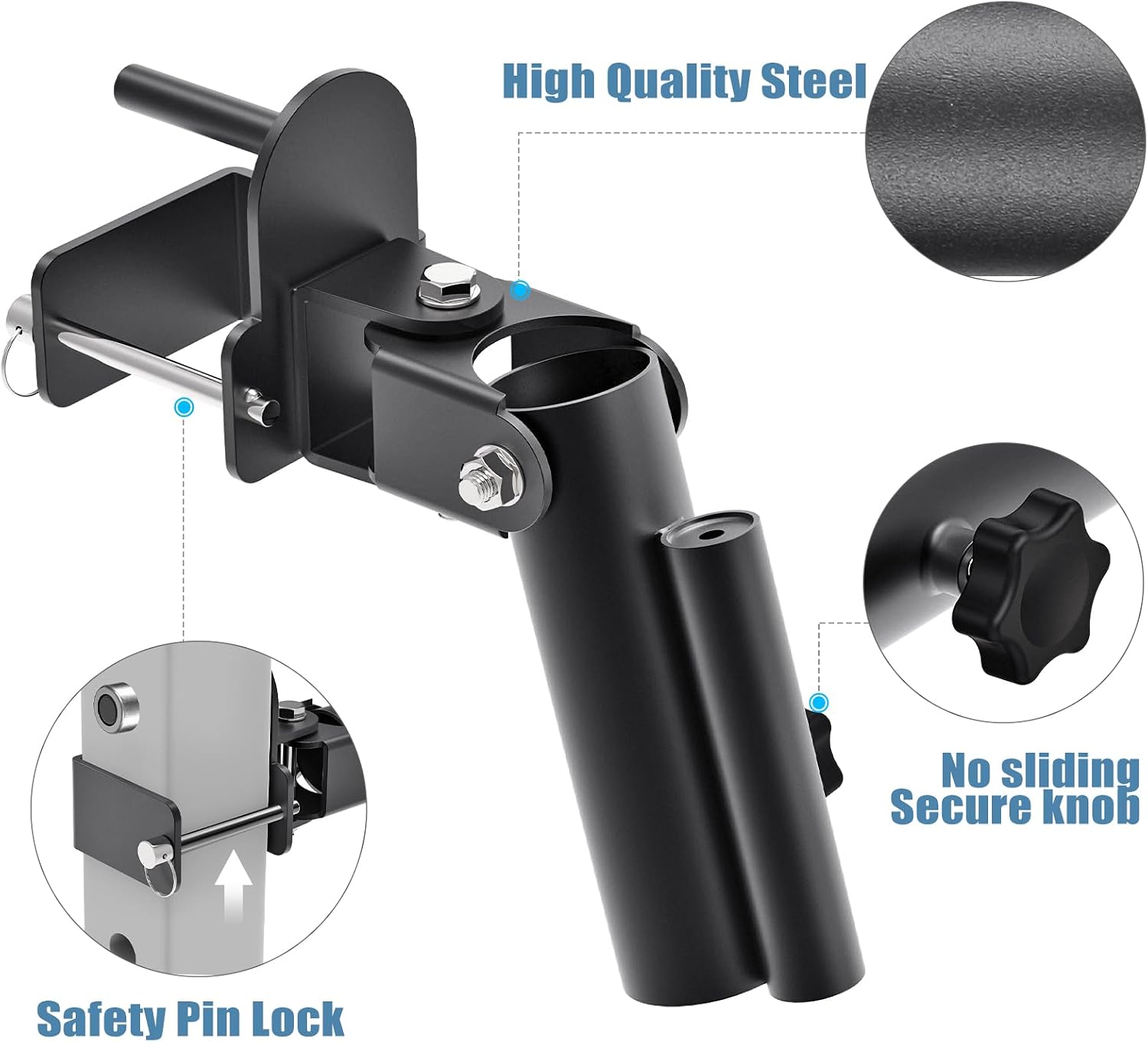 Kipika Power Rack Attachment for 5/8" & 1" Holes - Heavy Duty Home Gym Equipment for 2x2 or 3x3 Squat Rack, Adjustable and Easy to Install