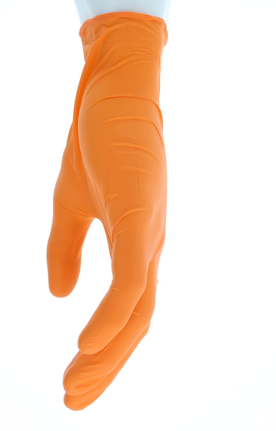 MCR Safety NitriShield 60035O Powder Free Nitrile Disposable Gloves, 3.5 mil, Latex-Free, Industrial Food Grade, Orange, Large, 1-Dispenser Box (100 Gloves)