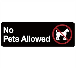 No Pets Allowed Sign – Commercial No Pets Sign – Premium Durable Acrylic Material, Super Strong Self-Adhesive, Quick Installation, Suitable For Office, Hotel And Restaurant (9 x 3 Inches, Black)
