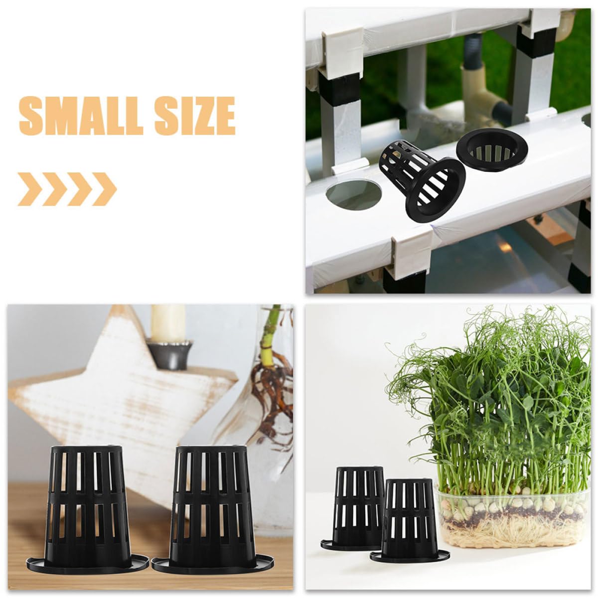 MAGICLULU Pots en Filet Noirs 100 Pcs 70 Mm Pots de Jardin en Plastique Réutilisables pour Culture Hydroponique Conteneurs à Plantes Aquatiques Contrôleurs de Racines pour Balcon et Culture
