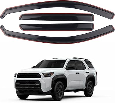 4 Pieces in-Channel Extra Durable Rain Guards Fit for 2025 2026 Toyota 4Runner,Window Deflectors,Window Visors Smoke Black