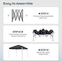 Vista 10 de Aoodor Tienda de campaña desplegable de 12 x 12 pies, sombra instantánea portátil para campamento, fiestas y eventos al aire libre, marco de hierro