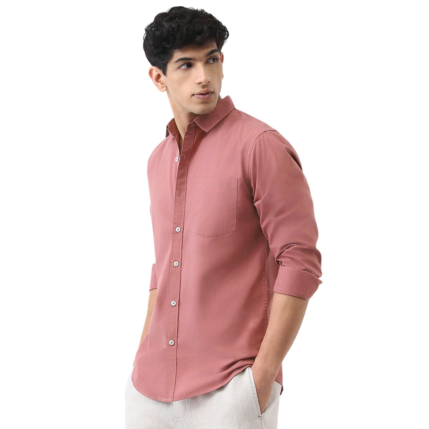 Urbano Fashion Men’s Cotton Full Sleeve Regular Fit Casual Solid Shirt