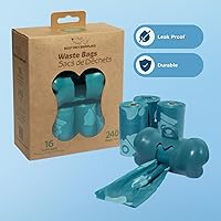 Vista 131 de Best Pet Supplies - Bolsas para limpieza de excremento de perro, rollo de repuesto, uso en exteriores, a prueba de fugas y desgarros, plástico