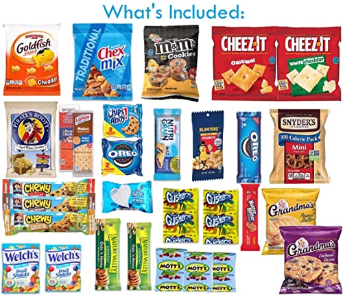 Snacks Box Variety Pack Care Package Mix Assortment Valentines Treats Gift Basket Boxes Pack Adults Kids Candy, Fruit Snacks, Gift Snack Box for Lunches, Office, College Students, Road Trips, Holiday Gifts, Food Birthday Arrangement Chips Cookies. Pack of 30 - Image 3