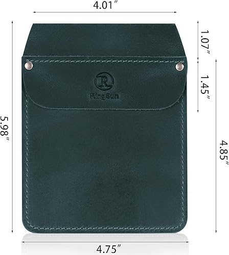 Vista 44 de RingSun Protector de bolsillo de cuero genuino para hombres, bolsa de herramientas duradera, protector de camisas de jeans para herramientas