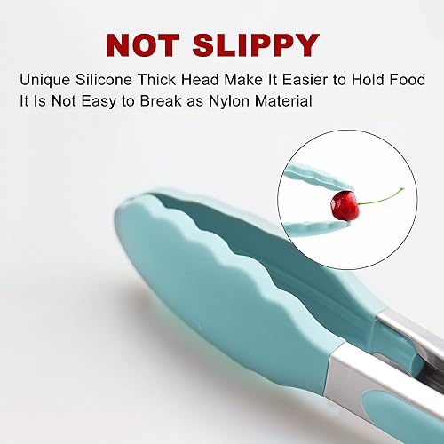 Miniatura 2 de Aqua Sky - Paquete de 4 pinzas de cocina Aqua Sky, de silicona de alta calidad, sin BPA, antiadherentes, acero inoxidable, para cocinar a la