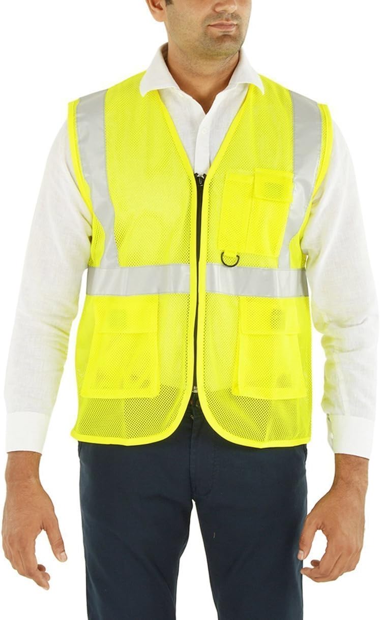 Club Twenty One Workwear Men's Polyester Reflective Safety Jacket (RJ_Yellow_Small)