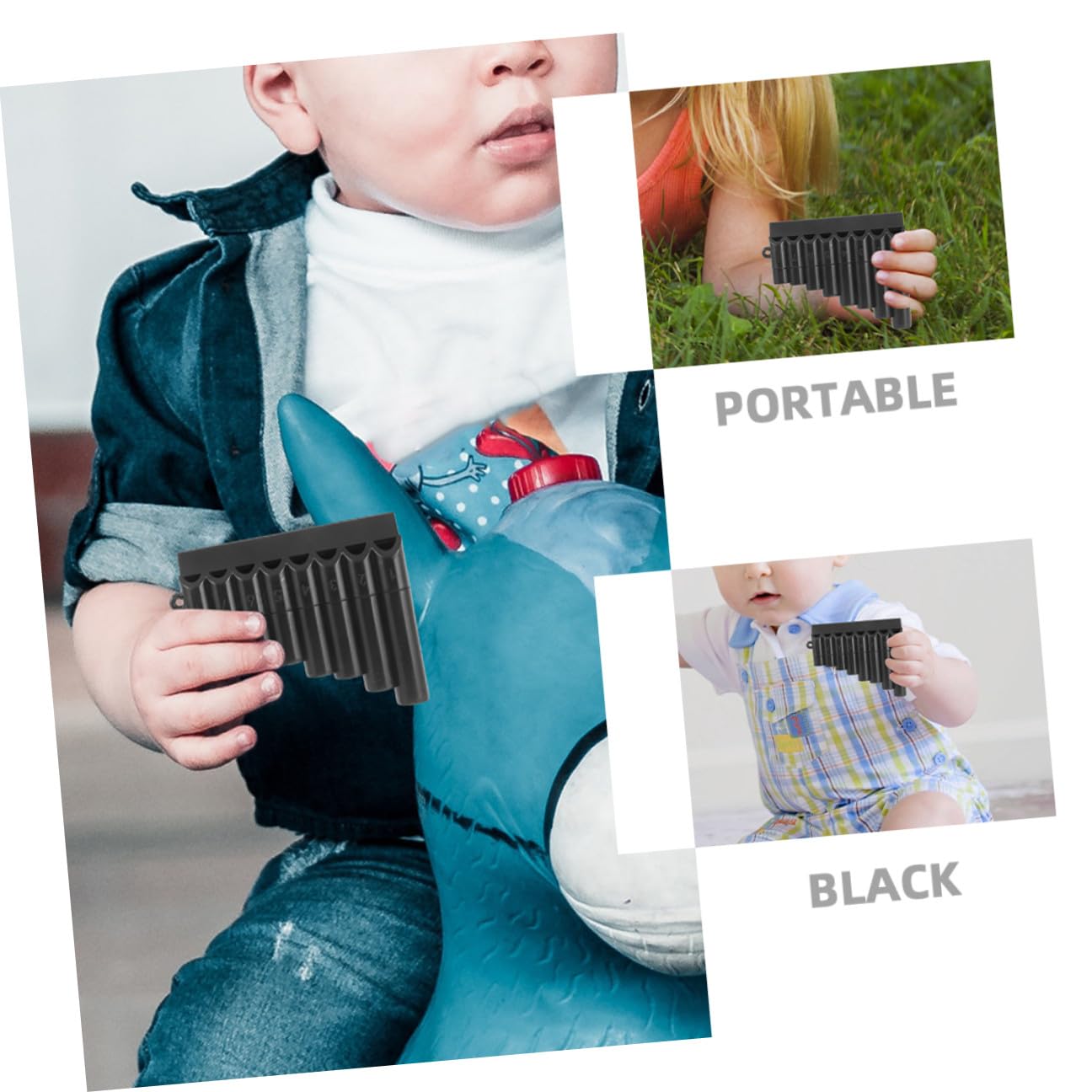 Flauta de Pan 8 Agujeros para Principiantes, Instrumento de Viento de Plástico Negro, Mini Flauta Portátil Estudiantes, Adecuado para Aprendizaje y Práctica Escolar, Set de 2