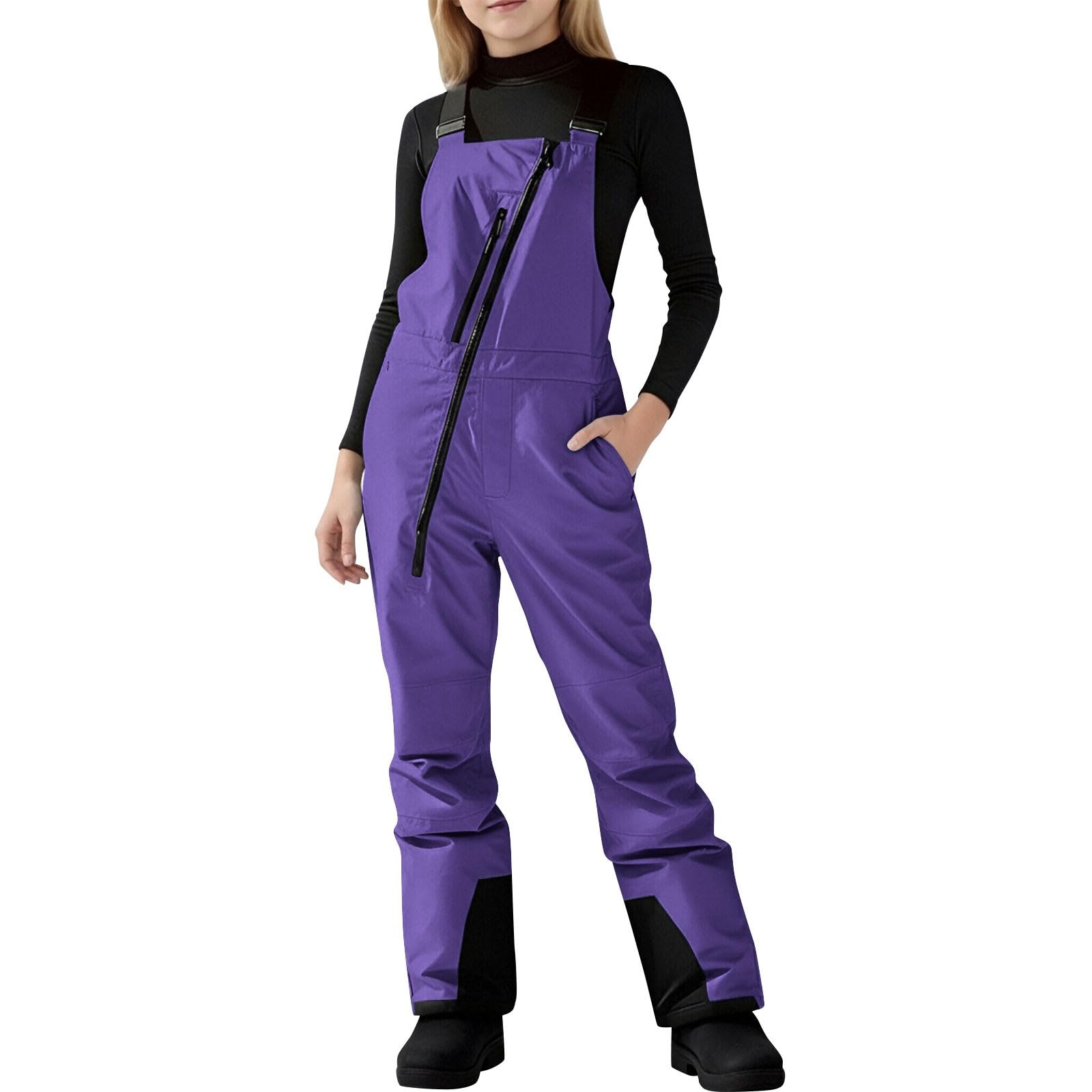 Pantalones de nieve para niños y niñas, impermeables, aislantes del calor, para invierno, al aire libre, esquí, snowboard, mono, pantalones de esquí, pantalones de esquí, pantalones de nieve