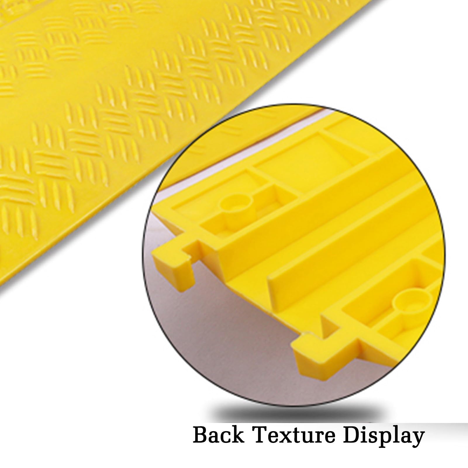 Reductor de Velocidad con canaleta para Cables - Protector de Cables de Goma para entradas de Asfalto, hormigón y Grava - Ideal para Uso en Interiores y Exteriores.