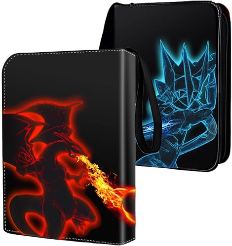 Miniatura 2 de Carpeta de tarjetas comerciales carpeta de 4 bolsillos para 400 tarjetas con 50 fundas extraíbles portatarjetas portátiles coleccionista de tarjetas