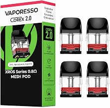 VAPORESSO XROS Pod Cartridges 0.8 Ohm Mesh [Pack of 4] | Authentic COREX 2.0 Mesh Replacement Cartridges for XROS Pro, XROS4, XROS4 Mini, XROS3, and XROS3 Mini, No Nicotine No Liquid
