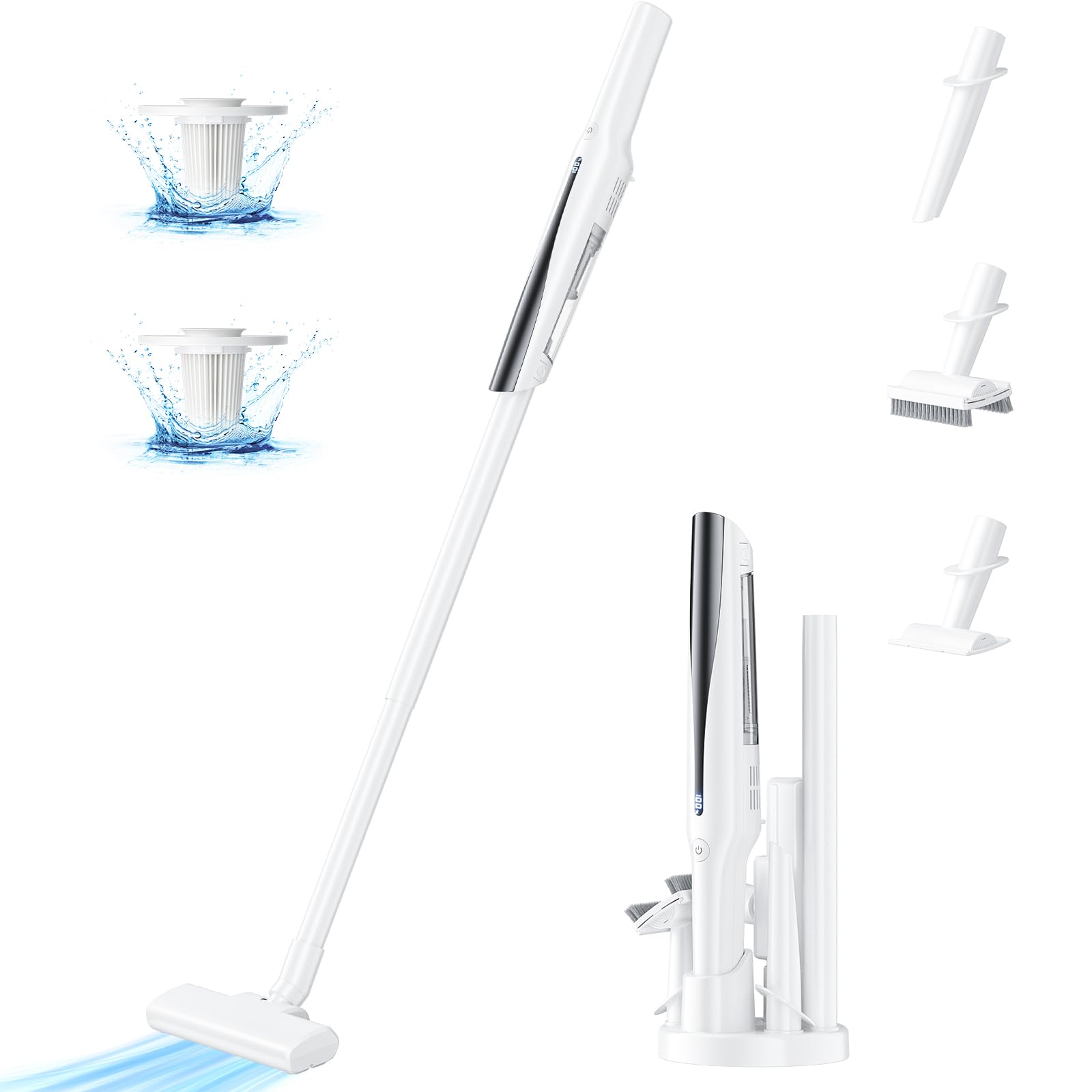 Amazon | 掃除機 コードレス 軽量 【置くだけ充電】 38Kpa強力吸引