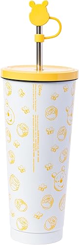 Miniatura 45 de Silver Buffalo Disney Winnie the Pooh - Taza de cerámica con diseño de hojas de otoño, 20 onzas Azul/Blanco,Taza de cerámica para caravana