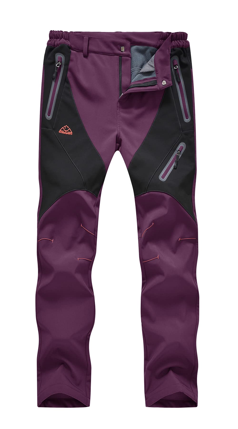 YSENTO Pantalon de randonnée pour femme - Imperméable - En softshell - Doublure polaire - Chaud - Pour l'hiver - Pantalon de trekking - Pantalon de ski