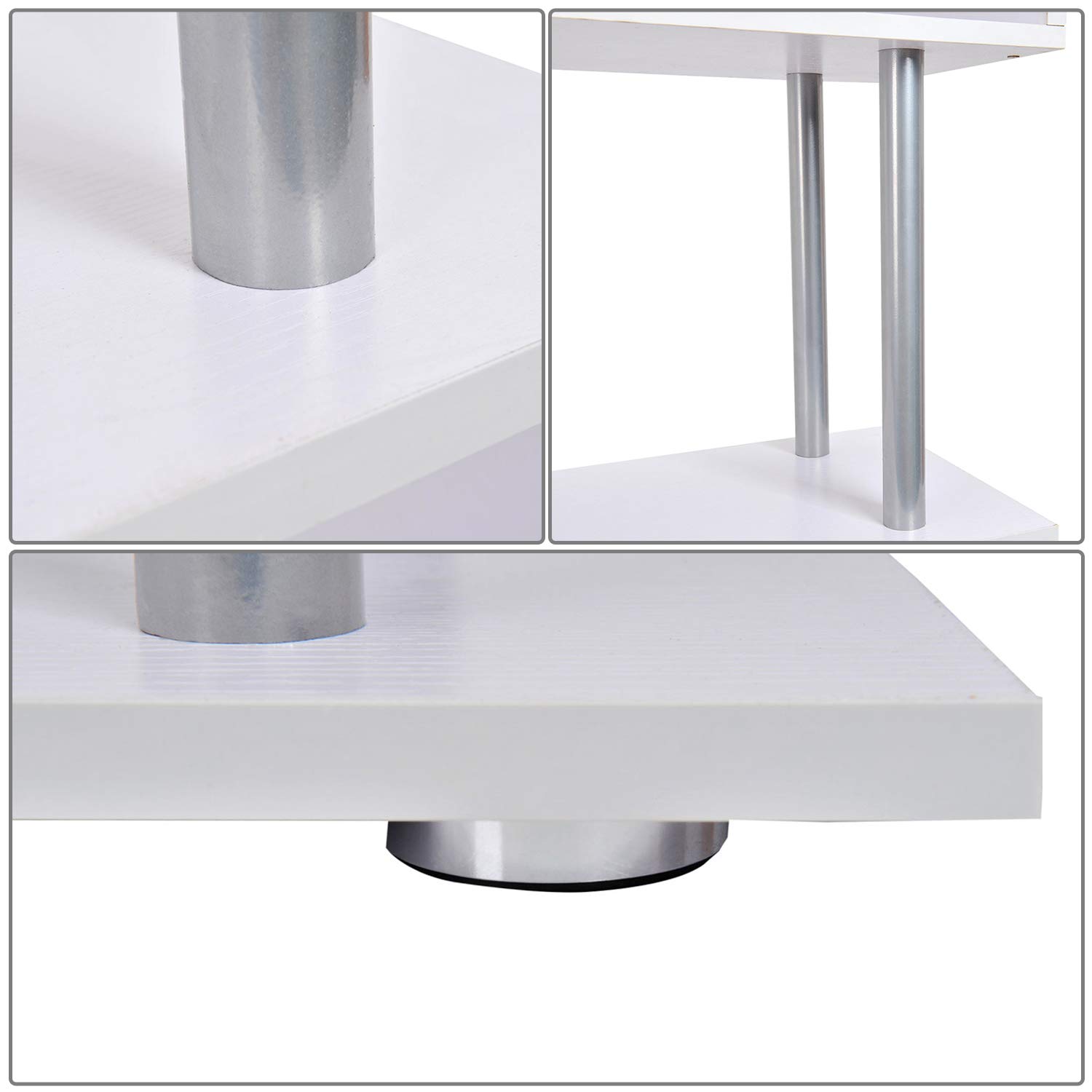 HOMCOM Bibliothèque étagère Design en S 4 Niveaux 80L x 30l x 145H cm Blanc | Contemporain