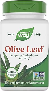 Olive Leaf - 1,500 mg per 3-Capsule Serving - Supports Antioxidant Activity* - Olive Leaf Herbal Capsules - Non-GMO Project Verified - Gluten Free - 100 Vegan Capsules