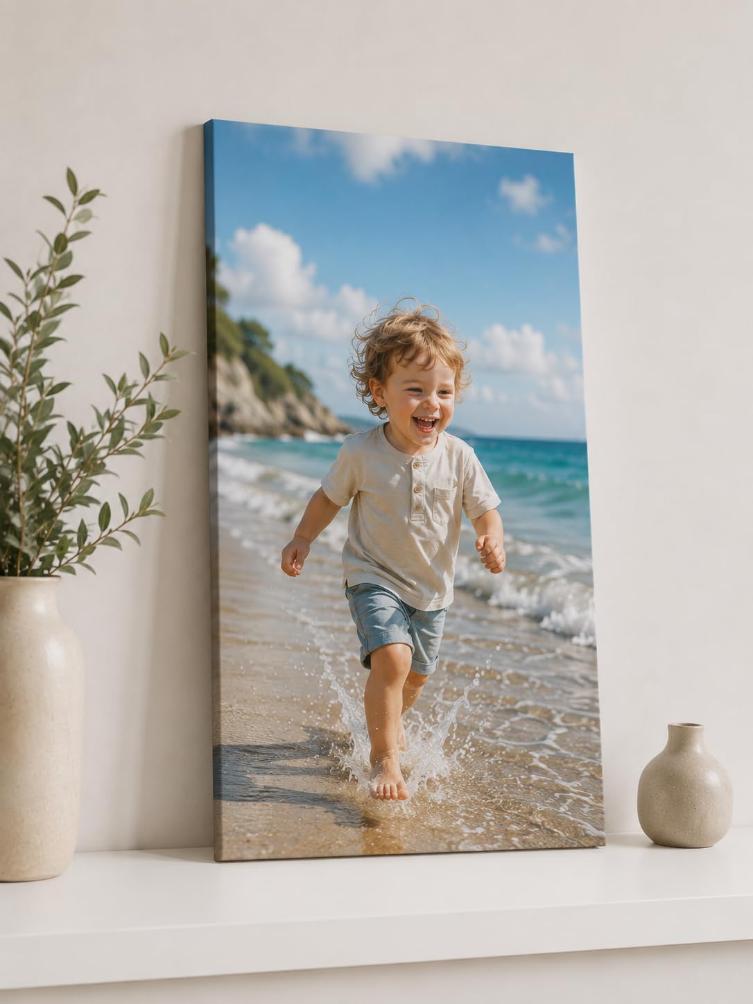 Pet-Jos Foto auf Leinwand mit eigenem Bild – Personalisierter Leinwanddruck auf Keilrahmen – Individuelles Wandbild als Fotogeschenk – Brillante Farben und Premium Qualität (Vertical, 100 x 70 cm)