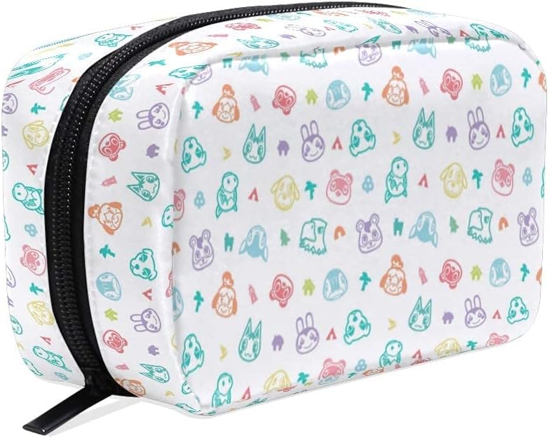 Cosmetic Bag Portable and Suitable for Travel Animal Crossing Pattern Make Up bag with Zipper Pencil Bag Pouch Wallet (Animal Crossing Pattern 005)
