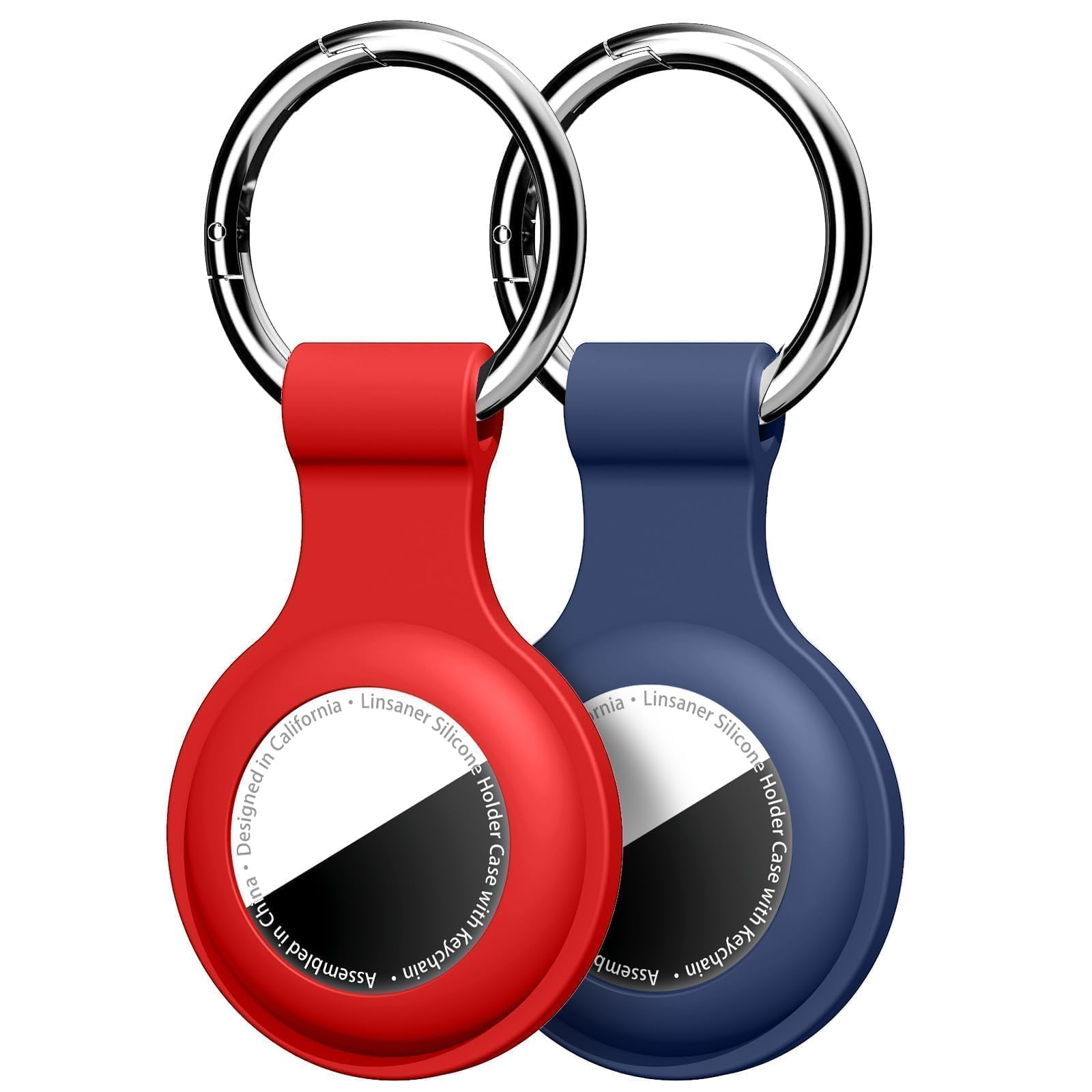 Linsaner [2 Pack] Case for AirTag 2nd Gen (2026) & 1st Gen, Silicone Holder Keychain Key Ring, Protective Cover for Apple for Air Tags, GPS Finder