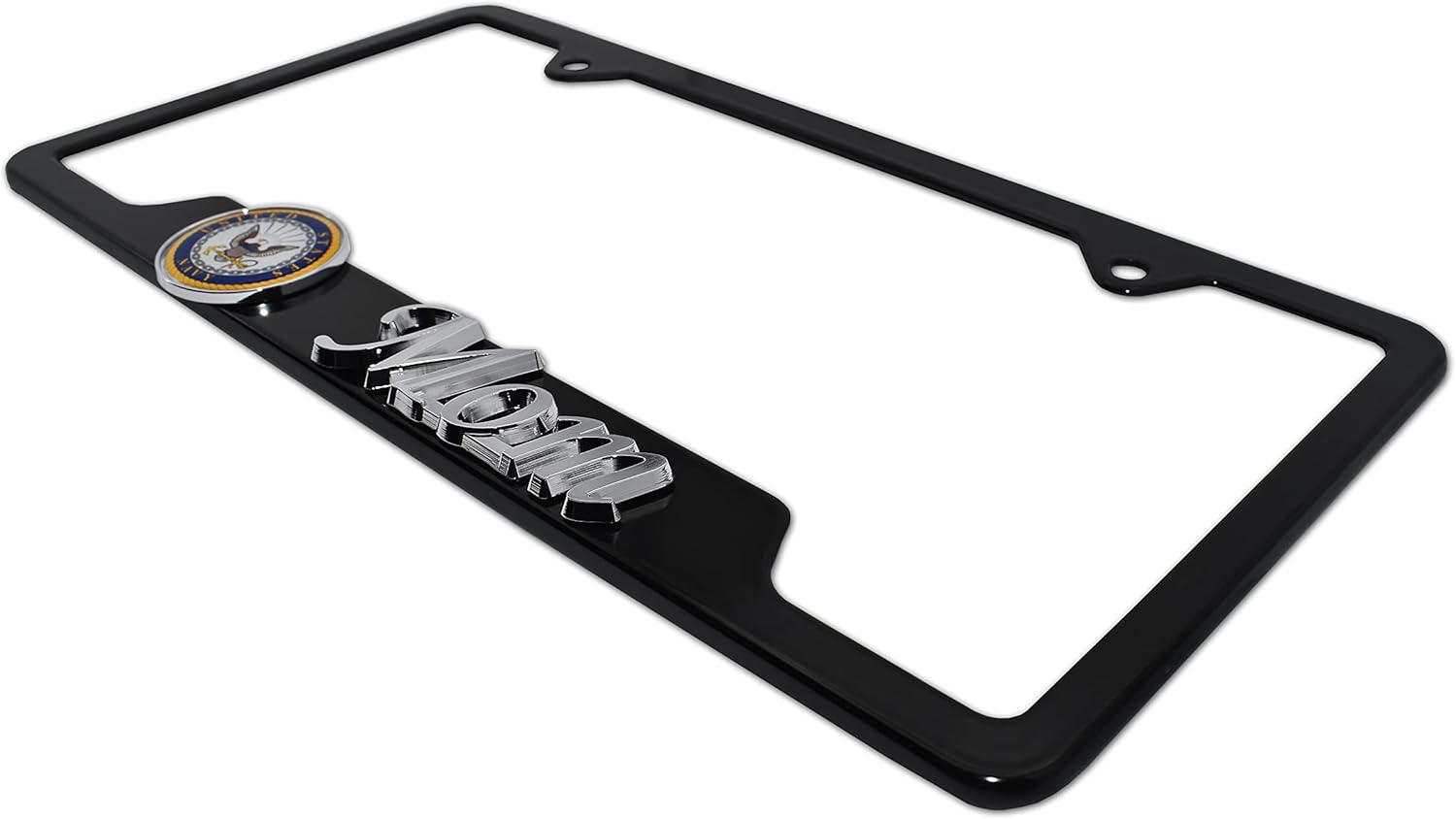 Elektroplate Officially Licensed – United States Navy Mom Black All-Metal Open Corner Premium 3D License Plate Frame Tag Holder for Cars/SUVs/Trucks Weather-Proof Automotive Accessory