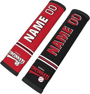 Cincinnati Custom Car Seat Belt Pads (2 Sets), One Size, Custom Any Name and Number for Man Women Gifts