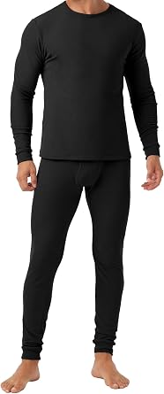 QIXING Men's Long Johns Thermal Underwear Set Fleece Lined Heavyweight Thermal Base Layer for Winter