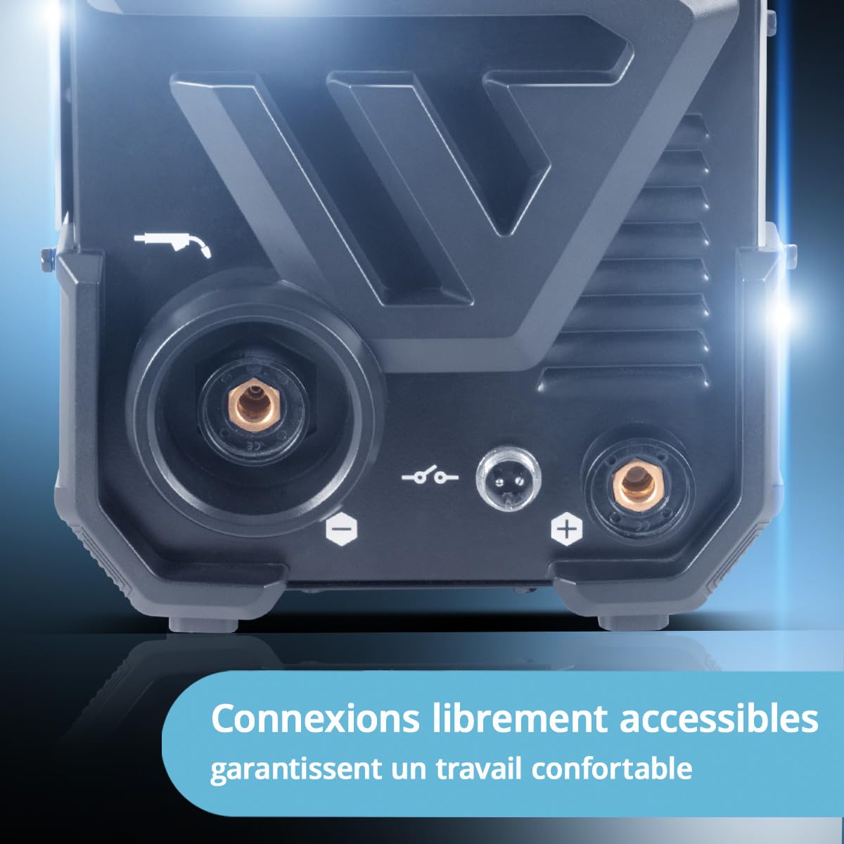 STAHLWERK Poste à souder FLUX 160 ST Digital – Combiné 3-en-1 160 A, soudage au fil fourré sans gaz, MMA (ARC), Lift-TIG (DC), dévidage synergique, éclairage LED, technologie IGBT