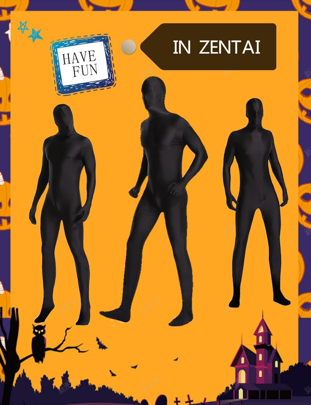 Miniatura 5 de woahee Traje completo del cuerpo del traje del spandex, traje adulto del traje de Zentai de las mujeres de los hombres