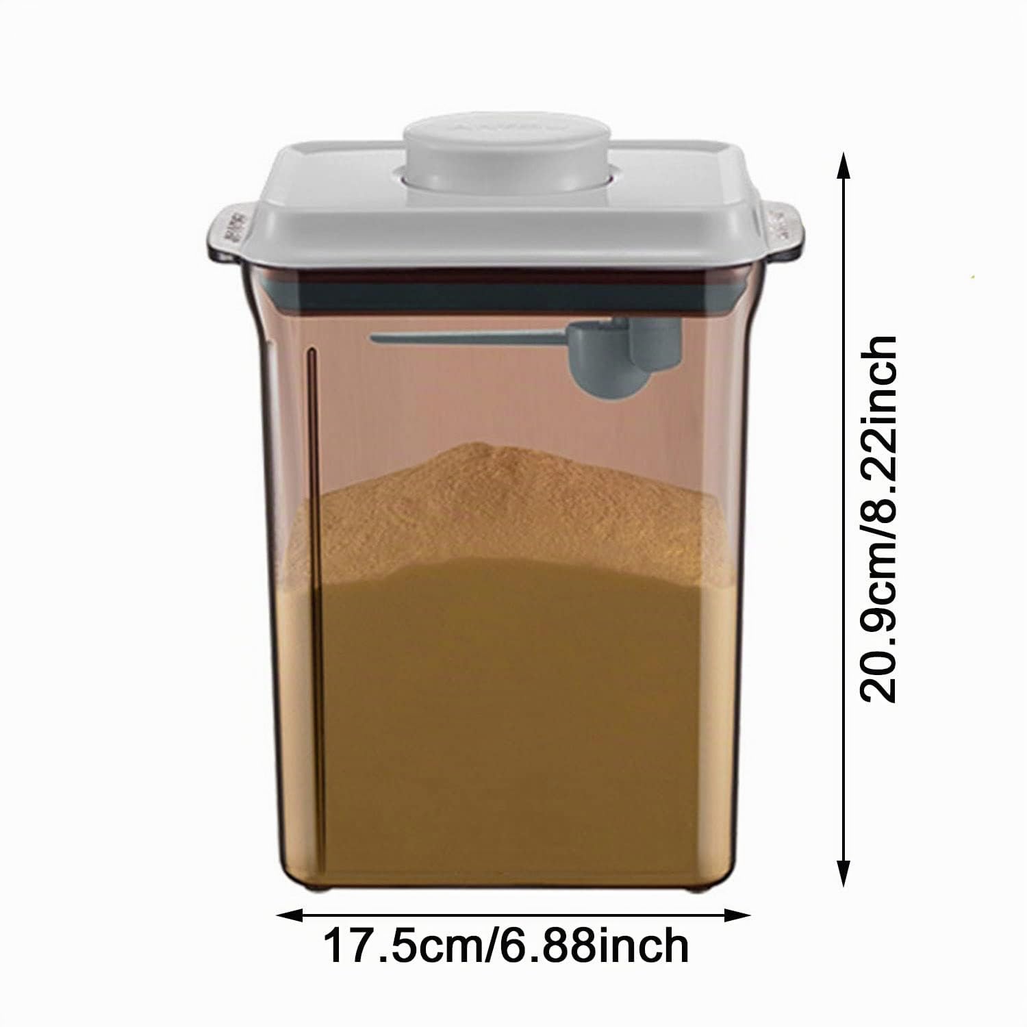 2.3L Conteneur Scellé pour Lait Poudre, Distributeur de Lait en Poudre, Contenant de Poudre de Lait avec Couvercles, Anti-UV, Opération à Une Main, pour Le lait en Poudre, Les Collations, Les Céréales