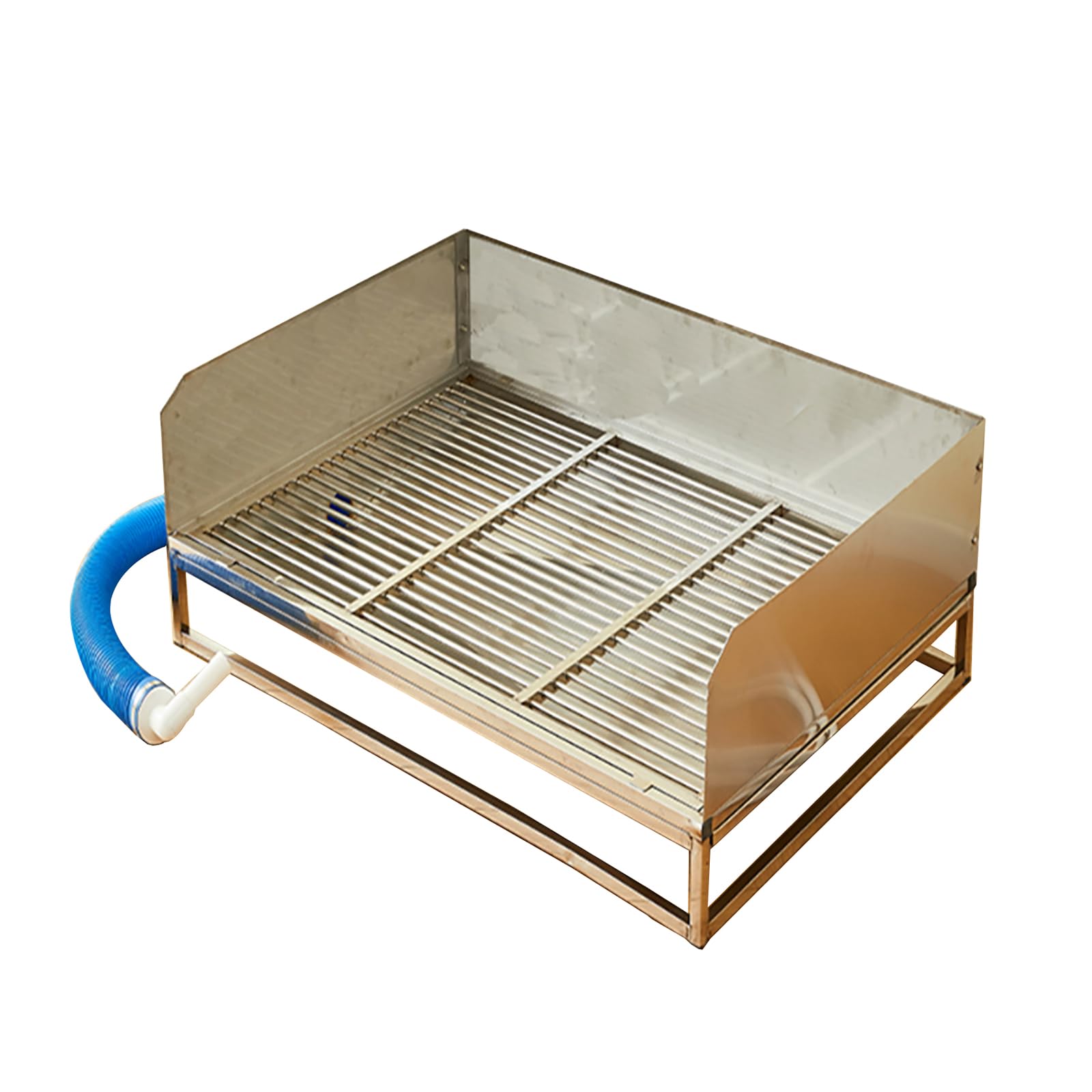 Stainless Steel Pet Toilet for Large Dogs Indoor Outdoor Dog Potty Toilet Training Tray with Protection Wall 125X75cm