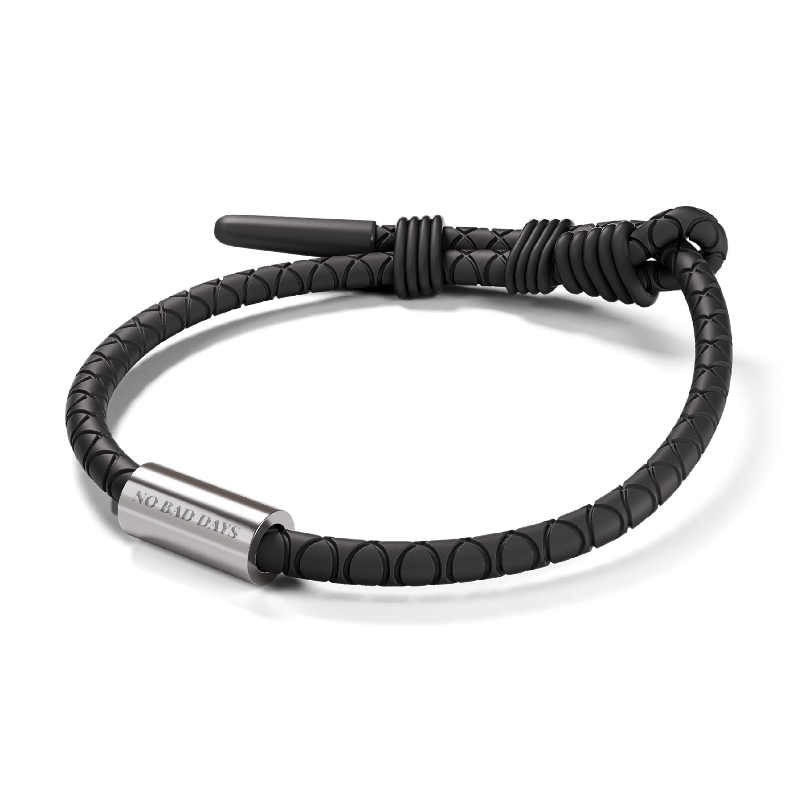 Rowdy Parrot FlexTech Adjustable Silicone Rope Bracelet: Waterproof, Sweatproof, Sunproof, Minimalist Surf, Golf Jewelry for Men - One Size Fits All