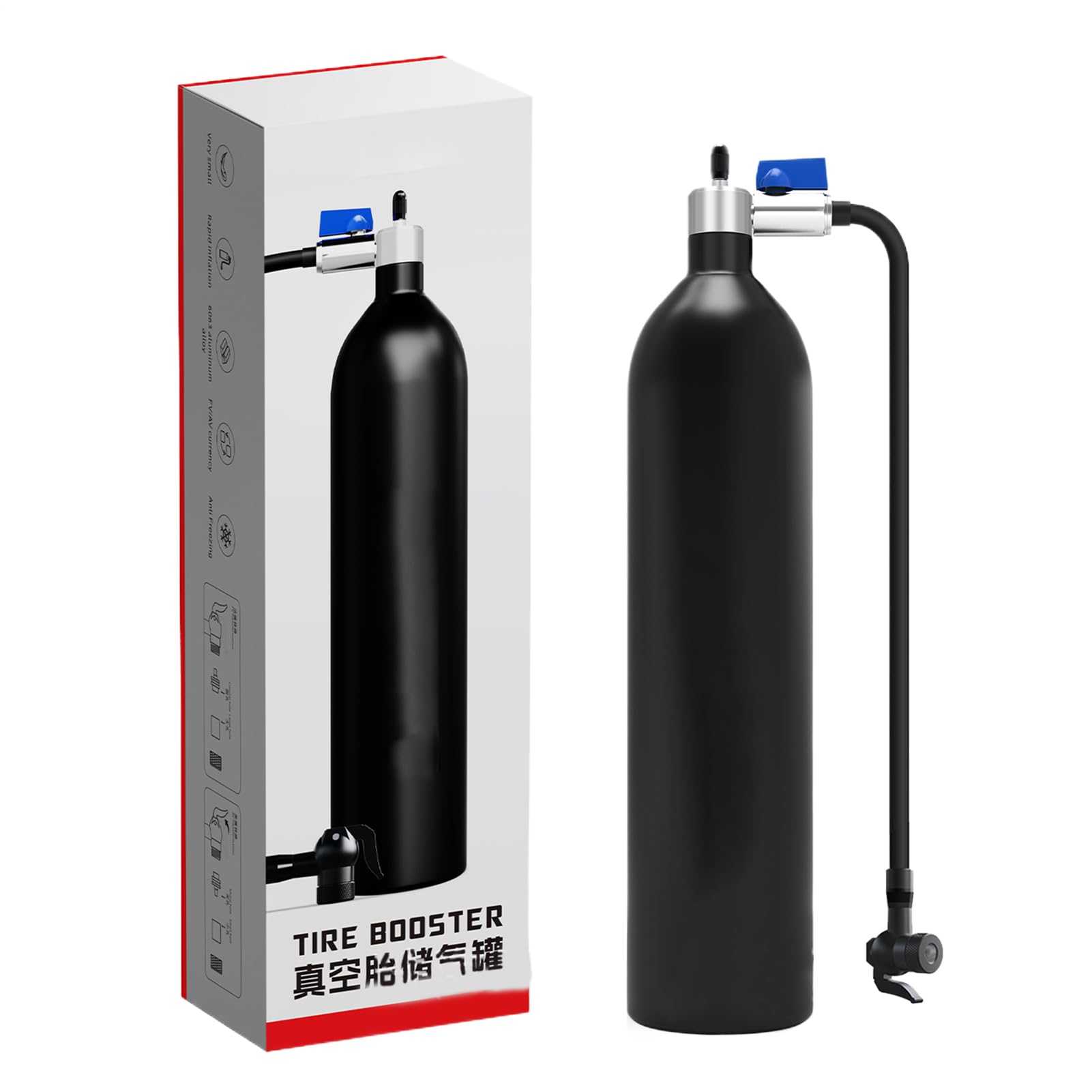 Pompa per Bici 200PSI 1.2L in Alluminio Leggero Pompa Portatile