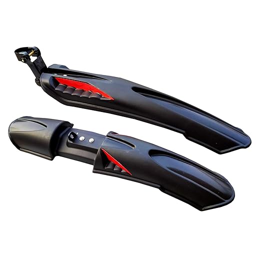 Portia Gold Front & Rear Dual Tone Bicycle Mudguard Iron Fitting Color- Black Red
