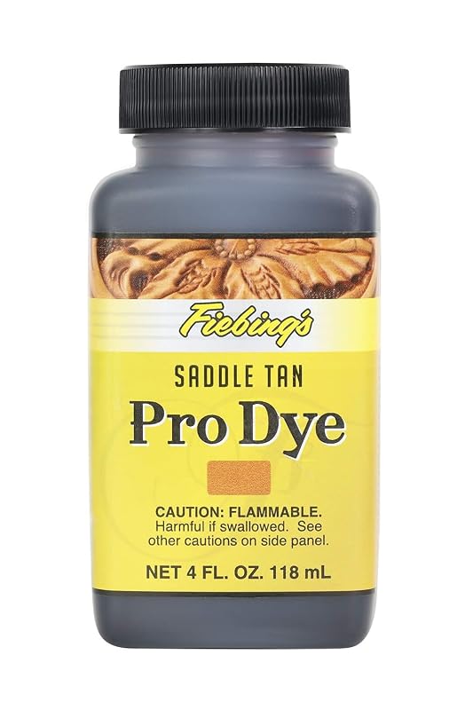Tinta para couro à base de álcool Fiebing's Pro Dye Saddle Tan, frasco de 113 g