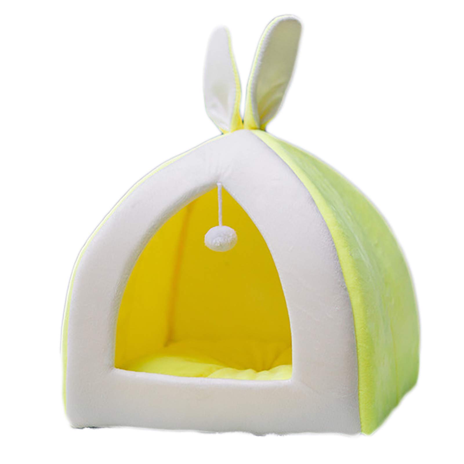 Lit pour chat en forme de grotte verte taille L avec fond antidérapant