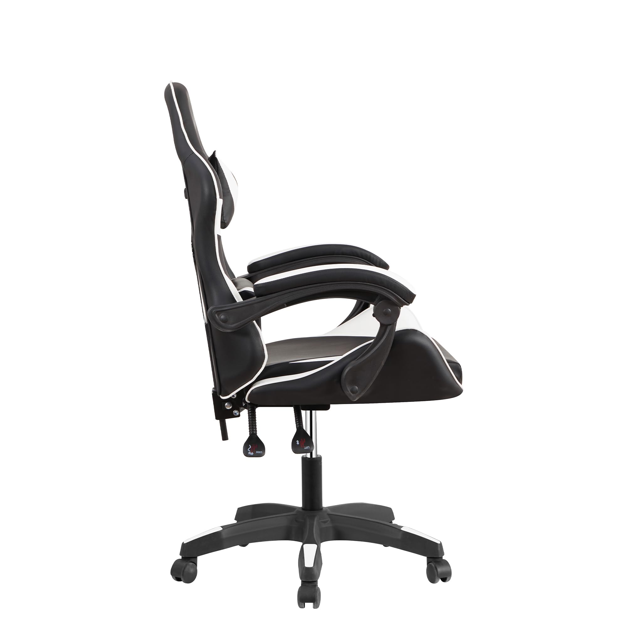 Cribel Poltrona Racing Alfa Nera E Bianca in Similpelle Ergonomica Con Schienale Alto, Supporto Testa E Altezza Regolabile, Ideale Per Gaming E Ufficio, 65x62x105/110 Cm