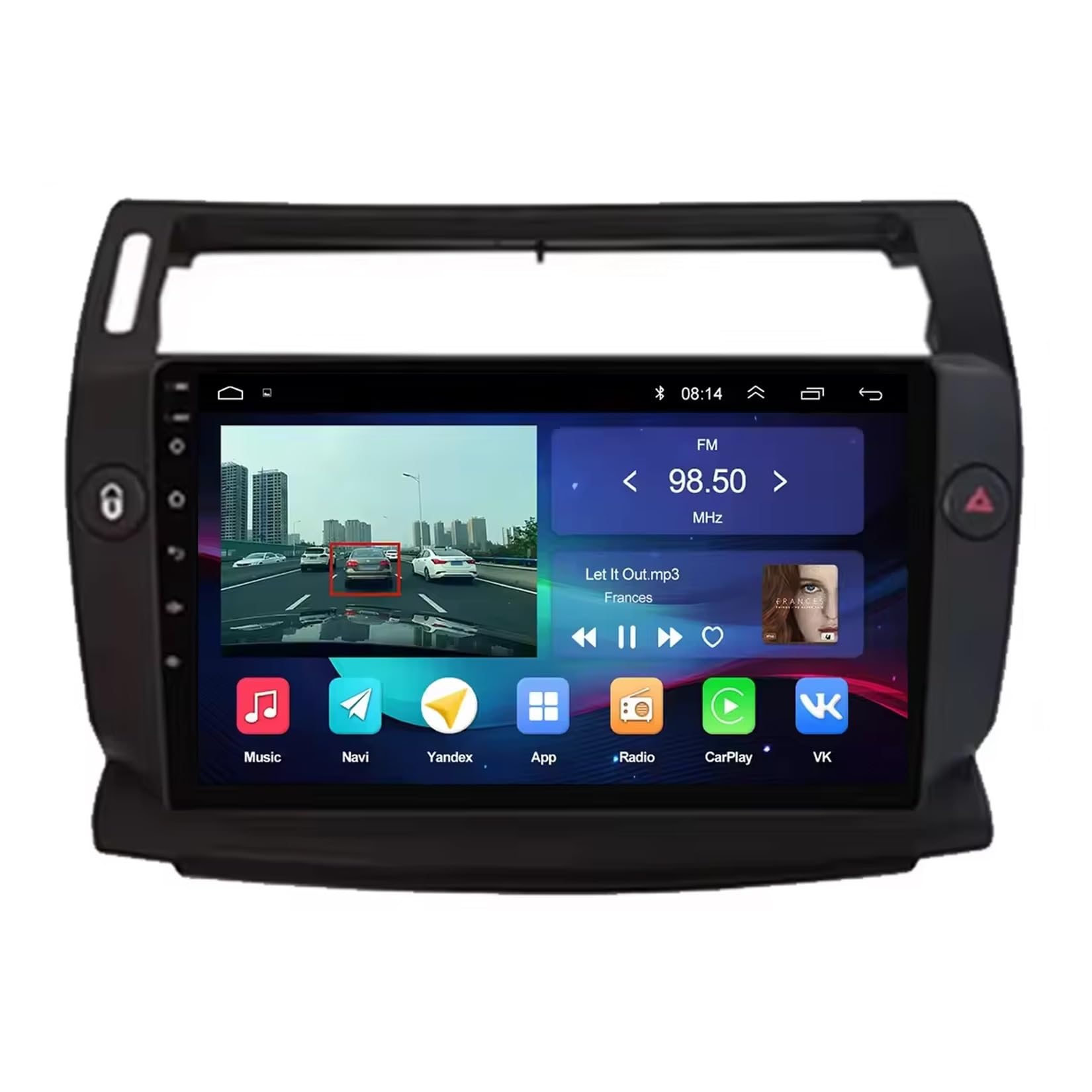 Ekran Carplay dla Citroen C4 c-triomphe Quatre 2004-2014 Mirror Link, Asystent Głosowy, Nawigacja Na Żywo, Ekran Dotykowy, Bluetooth, 4 Rdzeń 4G+64G