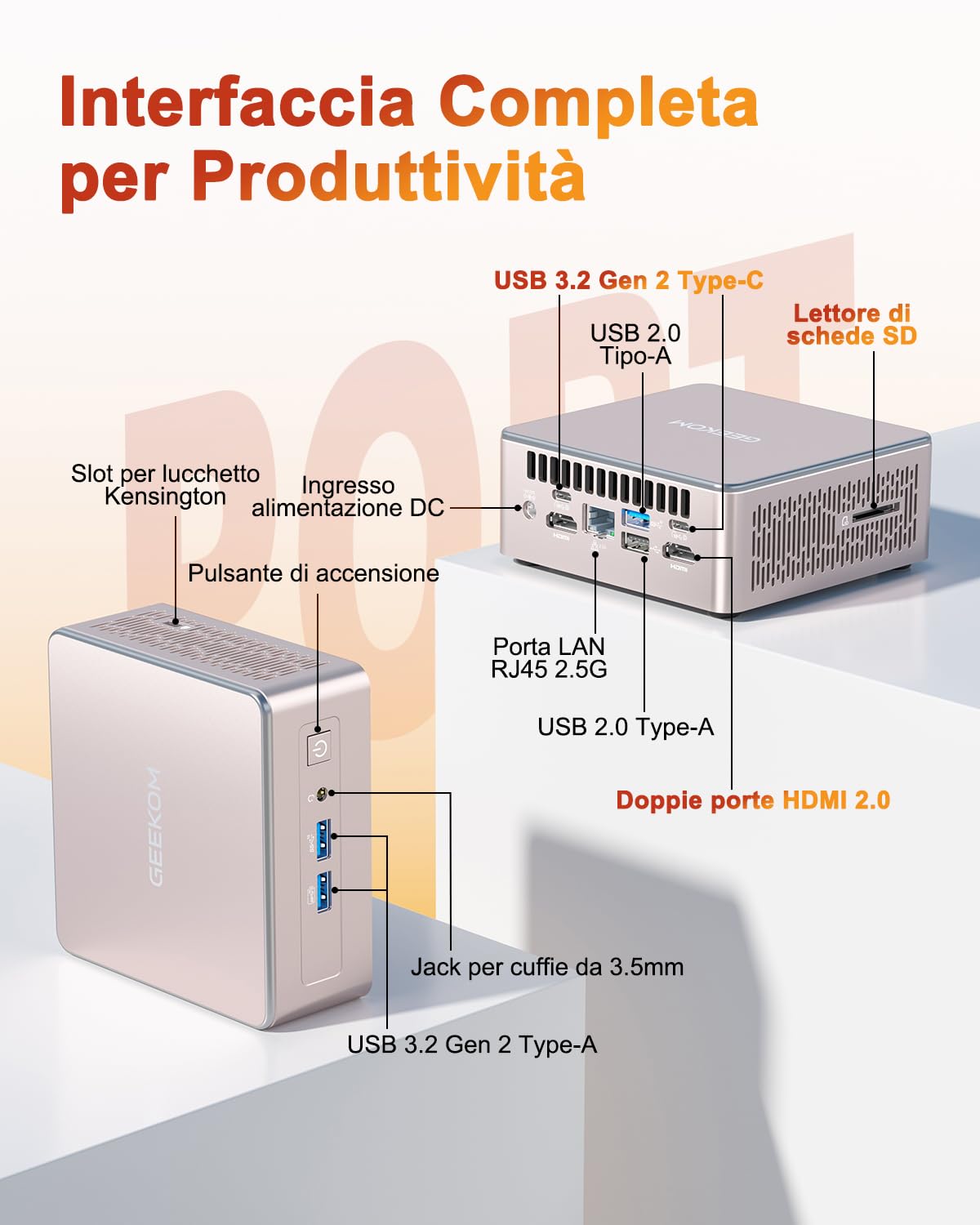 GEEKOM A5 [Il Mini PC Definitivo per Casa e Ufficio]con AMD Ryzen 5 7430U(fino a 4.3GHz)|16GB RAM DDR Espandibile(Non LPDDR)| 512GB SSD | Mini PC Windows 11| 8K | USB 3.2 | Slot SD