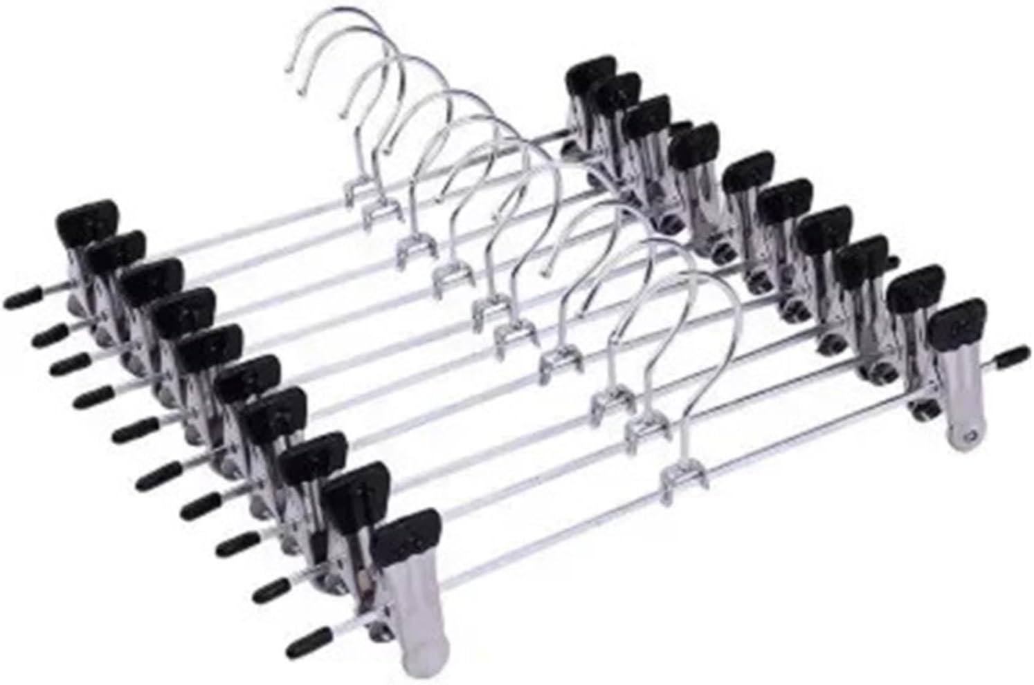 20/10/5PCs Stainless Steel Dress Hanger Pants Clip Clothes Racks Coat Clothing Skirt Skirts(Black,20 PCs)