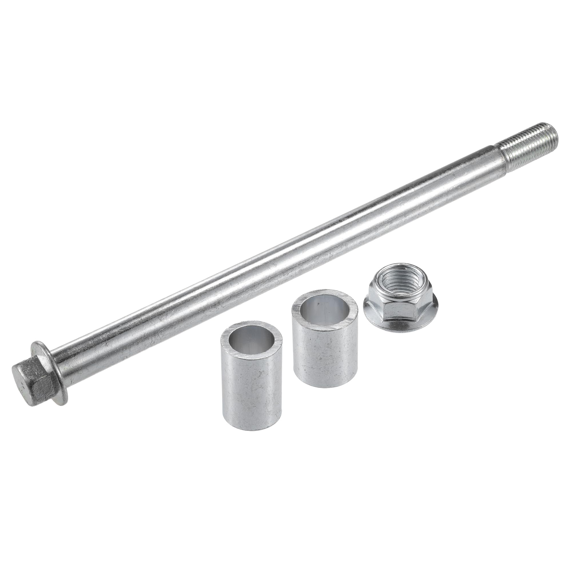 A ABSOPRO Essieu Avant Arrière Avec Bague Et Vis Boulon M14 240mm Dirt Bike Scooter Atv Essieu De Roue En Acier Allié Ton Argent