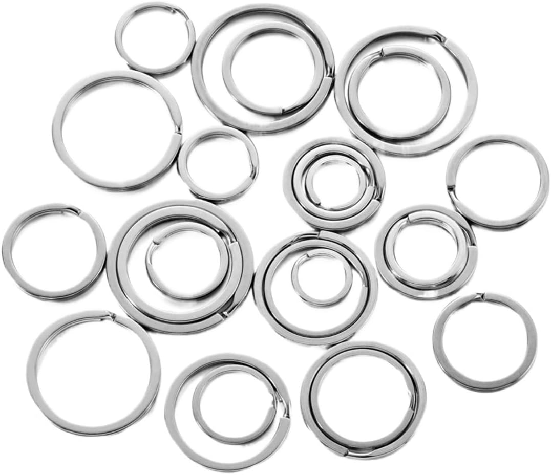 200pcs Stainless Steel Key Chain Ring Round Flat Line Split Loop