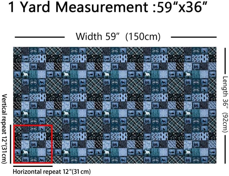Miniatura 2 de Tela de oso por yarda con bonito estampado de alce decorativo, impermeable, para exteriores, estilo granja, animales salvajes, tela de tapicería