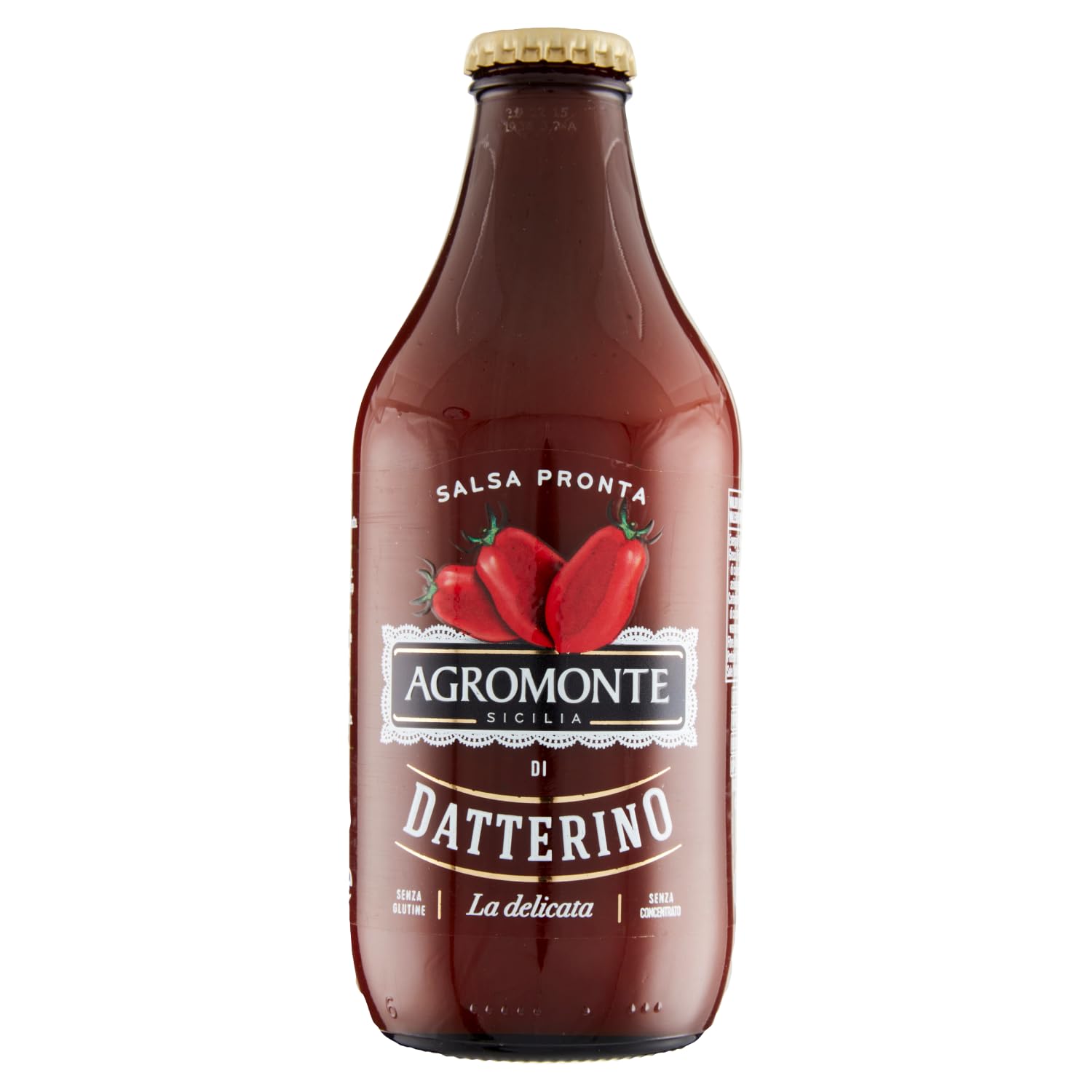 Agromonte - Puré de tomate listo para usar con salsa daterino y tomate, 12 x 330 g, salsa Pronta di Pomodorino Datterino + llavero gratuito Beni Culinari