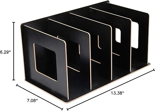 Miniatura 9 de Yosoo Estantería de escritorio, estantería de escritorio de madera, para libros, almacenamiento de DVD, revistero para estudiantes, niños y adultos