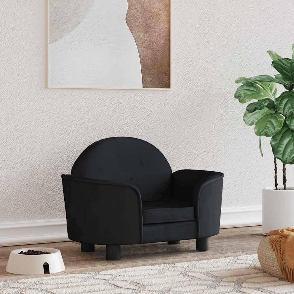 Cuccia per cani in velluto con memory foam, cuscino antiscivolo e rivestimento sfoderabile, protegge le articolazioni, per cuccioli, anziani e esterni, colore: nero, 66 x 40 x 45 cm