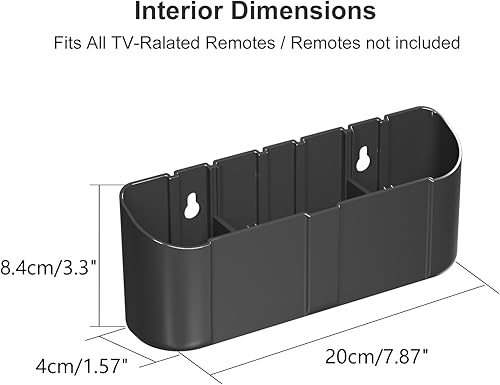 Miniatura 4 de suptek Soporte para control remoto de pared, soporte remoto de TV sin agujeros para 3 o 4 mandos a distancia, negro, cantidad 1, S4B Negro