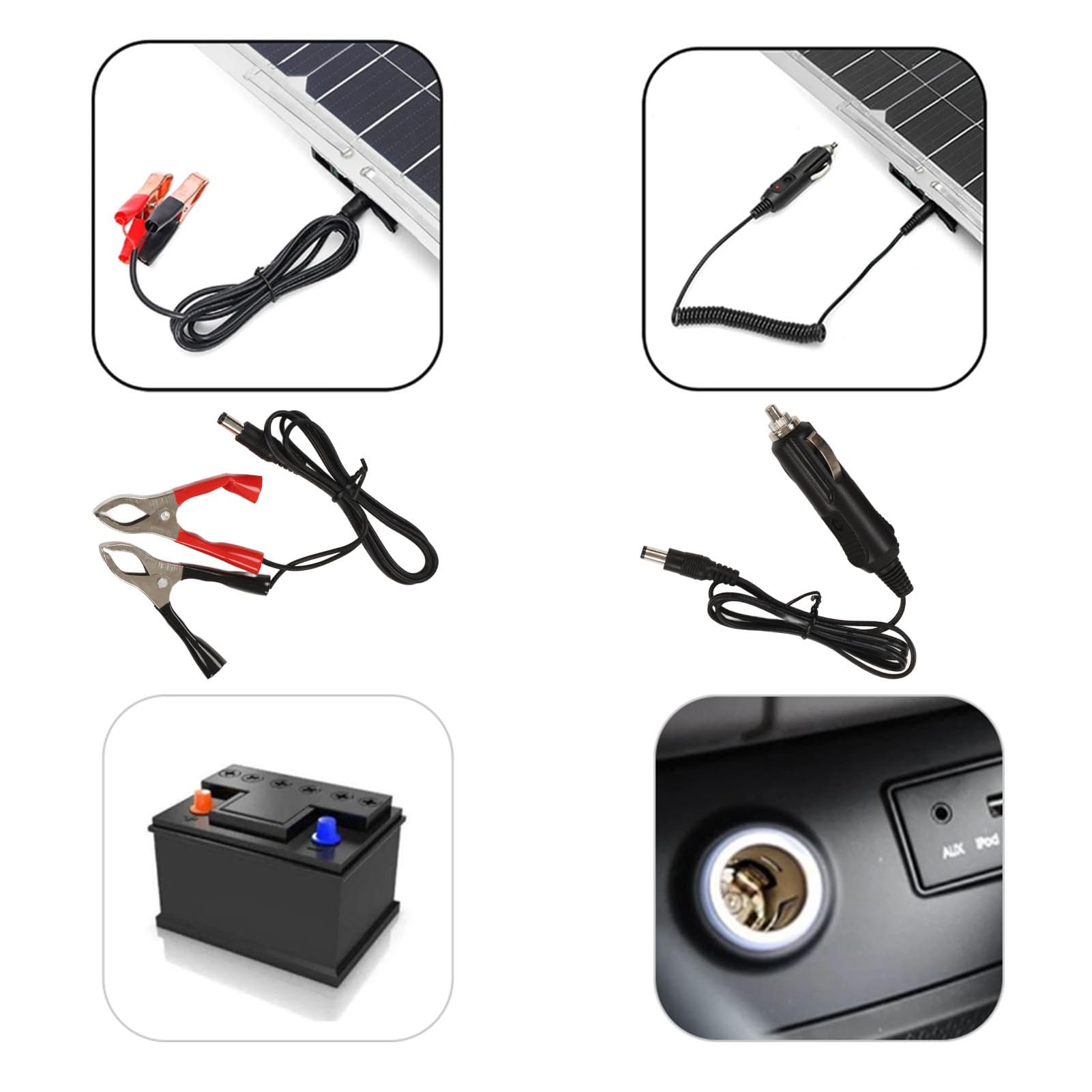 Kit Panneau Solaire Portable 35W - JES, étanche Pour Camping-car, Bateau