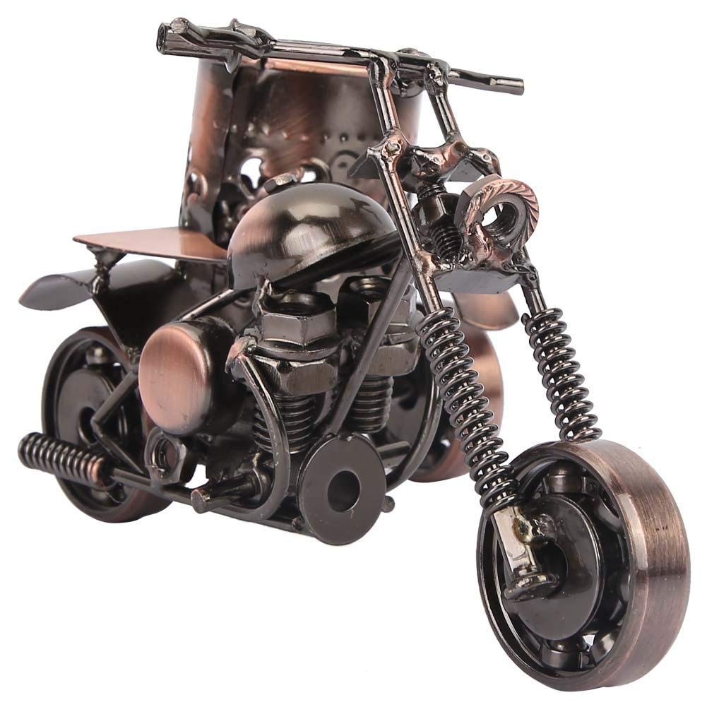 Hztyyier portapenne in metallo, organizer da scrivania moderno per motociclisti e ufficio creativo, idea regalo per casa